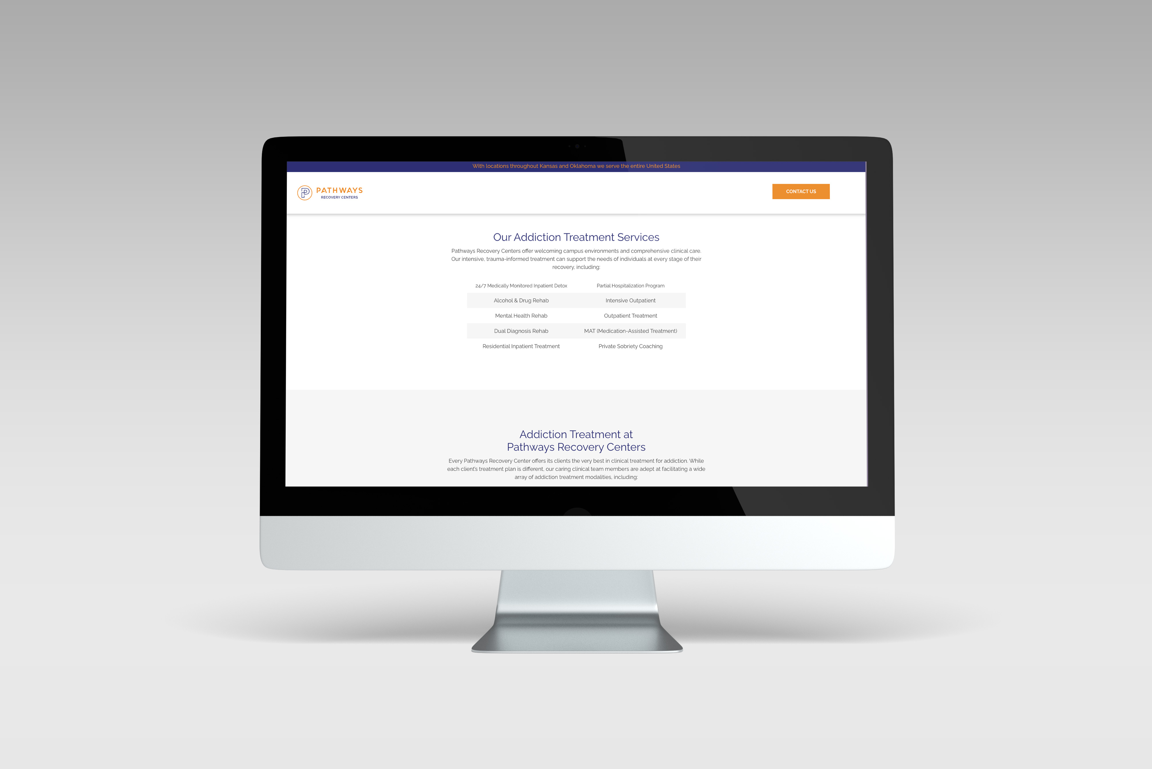pathways recovery website design
