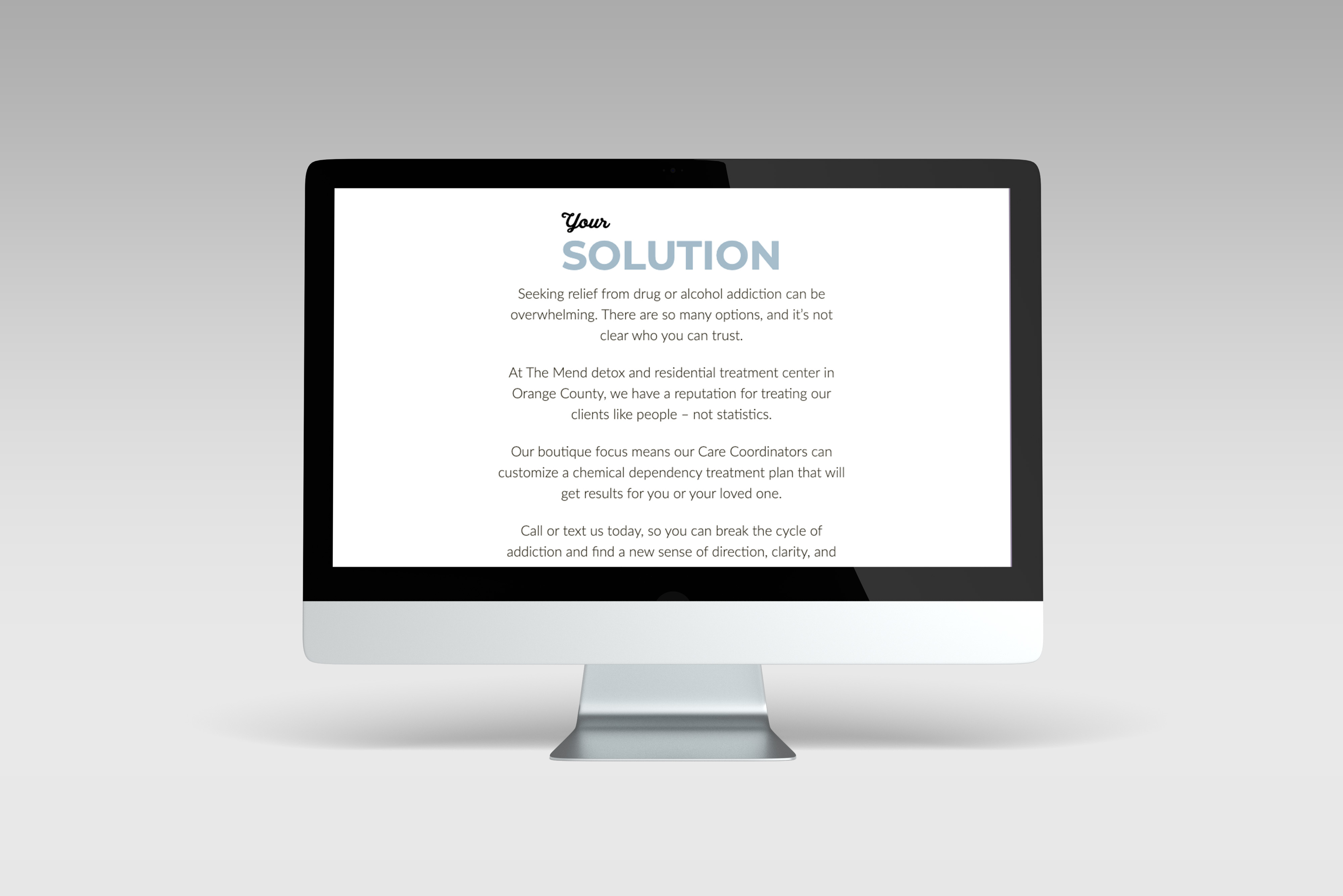 website design the mend recovery